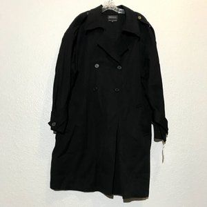 Something Navy Black Easy Oversize Trench Coat